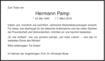 Traueranzeige von Hermann Pamp von Siegener Zeitung