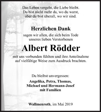 Traueranzeige von Albert Rödder von Siegener Zeitung