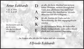 Traueranzeige von Artur Eckhardt von Siegener Zeitung