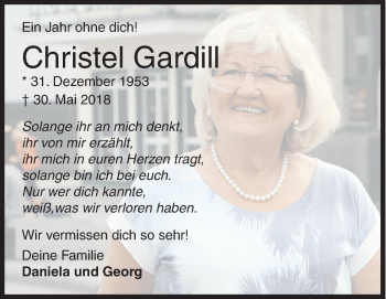 Traueranzeige von Christel Gardill von Siegener Zeitung