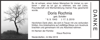 Traueranzeige von Doris Rochnia von Siegener Zeitung