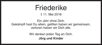 Traueranzeige von Friederike Hartmann von Siegener Zeitung
