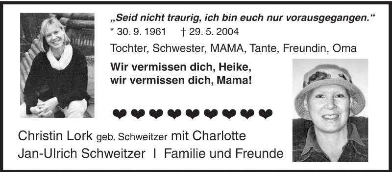  Traueranzeige für Heike  vom 29.05.2019 aus Siegener Zeitung