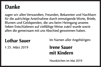 Traueranzeige von Lothar Sauer von Siegener Zeitung