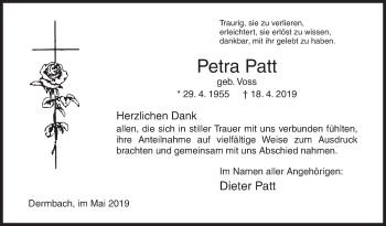Traueranzeige von Petra Patt von Siegener Zeitung