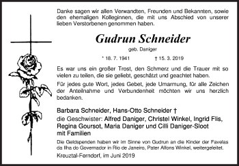 Traueranzeige von Gudrun Schneider von Siegener Zeitung