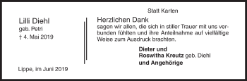 Traueranzeige von Lilli Diehl von Siegener Zeitung