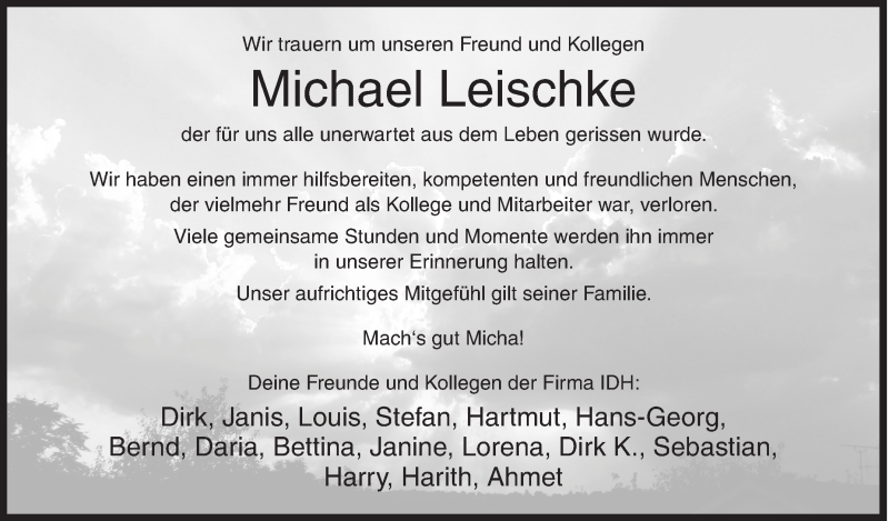  Traueranzeige für Michael Leischke vom 11.06.2019 aus Siegener Zeitung