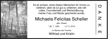 Traueranzeige von Michaela Felicitas Scheller von Siegener Zeitung