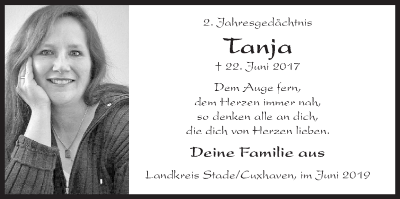  Traueranzeige für Tanja Jung vom 22.06.2019 aus Siegener Zeitung