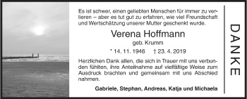 Traueranzeige von Verena Hoffmann von Siegener Zeitung