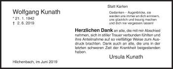 Traueranzeige von Wolfgang Kunath von Siegener Zeitung