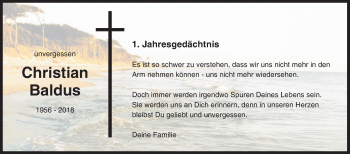 Traueranzeige von Christian Baldus von Siegener Zeitung