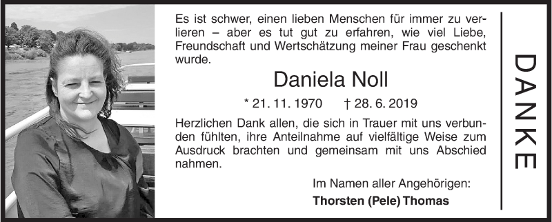  Traueranzeige für Daniela Noll vom 27.07.2019 aus Siegener Zeitung