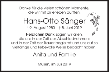 Traueranzeige von Hans-Otto Sänger von Siegener Zeitung