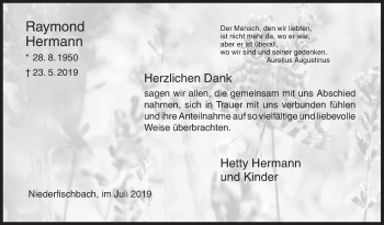 Traueranzeige von Raymond Hermann von Siegener Zeitung