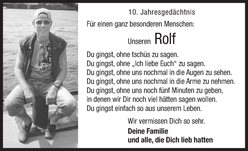  Traueranzeige für Rolf  vom 01.07.2019 aus Siegener Zeitung