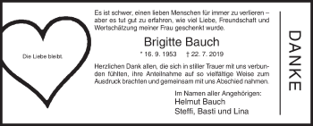 Traueranzeige von Brigitte Bauch von Siegener Zeitung