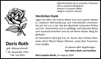 Traueranzeige von Doris Roth von Siegener Zeitung