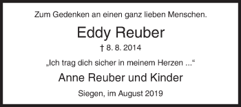 Traueranzeige von Eddy Reuber von Siegener Zeitung