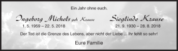Traueranzeige von Ingeborg und Siglinde  von Siegener Zeitung