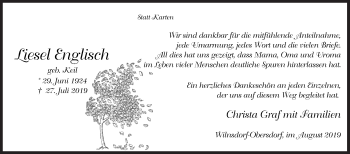 Traueranzeige von Liesel Englisch von Siegener Zeitung