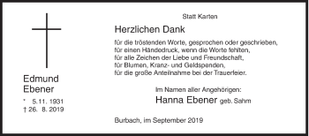 Traueranzeige von Edmund Ebener von Siegener Zeitung