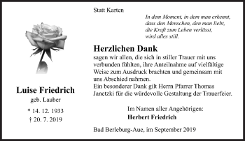 Traueranzeige von Herzlichen Dank von Siegener Zeitung