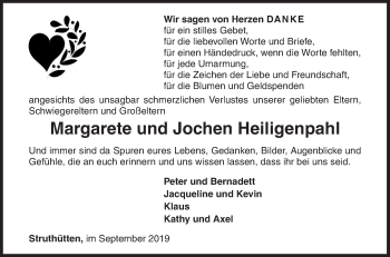 Traueranzeige von Margarete Heiligenpahl von Siegener Zeitung