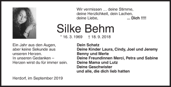 Traueranzeige von Silke Behm von Siegener Zeitung