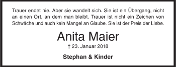 Traueranzeige von Anita Maier von Siegener Zeitung
