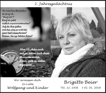 Traueranzeige von Brigitte Beier von Siegener Zeitung