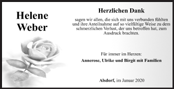Traueranzeige von Helene Weber von Siegener Zeitung