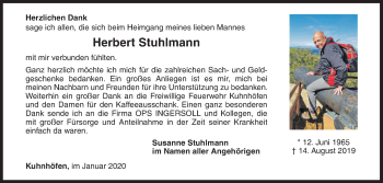 Traueranzeige von Herbert Stuhlmann von Siegener Zeitung