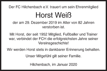 Traueranzeige von Horst Weiß von Siegener Zeitung