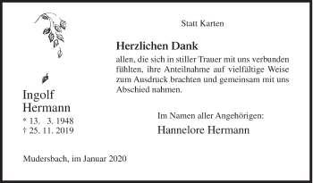 Traueranzeige von Ingolf Hermann von Siegener Zeitung