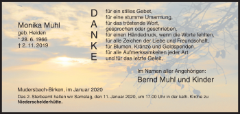 Traueranzeige von Monika Muhl von Siegener Zeitung