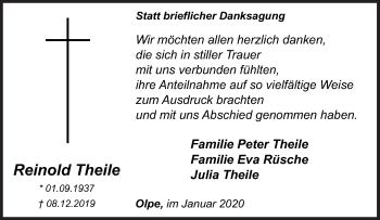 Traueranzeige von Reinold Theile von Siegener Zeitung