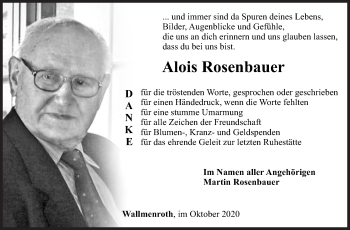 Traueranzeige von Alois Rosenbauer von Siegener Zeitung