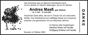 Traueranzeige von Andrea Maaß von Siegener Zeitung
