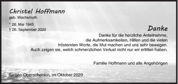 Traueranzeige von Christel Hoffmann von Siegener Zeitung