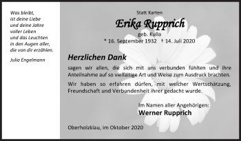 Traueranzeige von Erika Rupprich von Siegener Zeitung