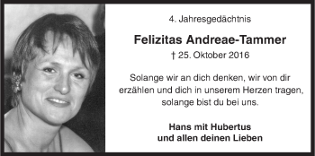 Traueranzeige von Felizitas Andreae-Tammer von Siegener Zeitung