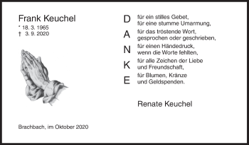 Traueranzeige von Frank Keuchel von Siegener Zeitung