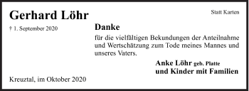 Traueranzeige von Gerhard Löhr von Siegener Zeitung