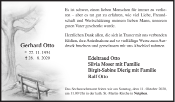 Traueranzeige von Gerhard Otto von Siegener Zeitung