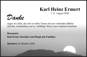 Traueranzeige von Karl Heinz Ermert von Siegener Zeitung