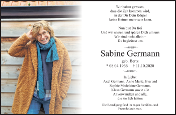 Traueranzeige von Sabine Germann von Siegener Zeitung