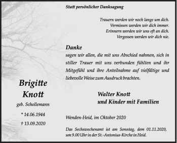 Traueranzeige von Walter Knott von Siegener Zeitung