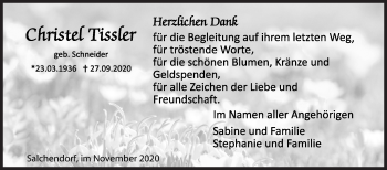 Traueranzeige von Christel Tissler von Siegener Zeitung